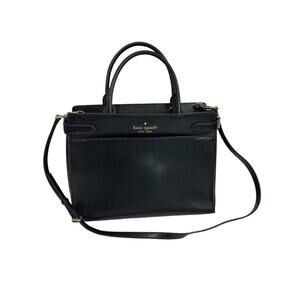 Kate Spade Staci Large Satchel Handbag Black Saffiano Leather WKRU6949